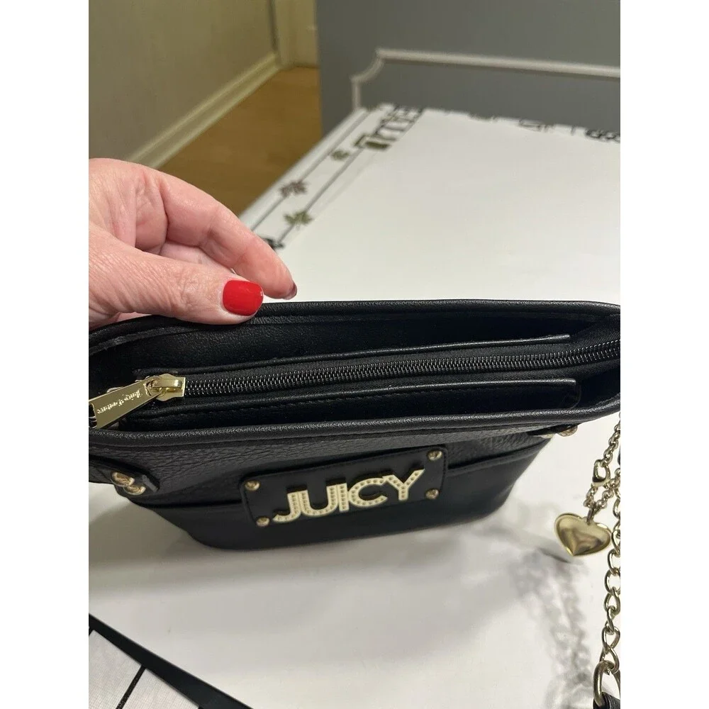 Juicy Couture Black Rhinestone Blingy Handbag Shoulder Purse Crossbody